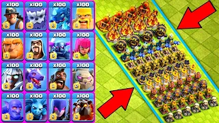 Coc Clan Capital Max Defense Formation vs All Max Troops | Clash of Clans Challenge