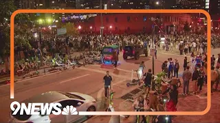 Fans in LoDo celebrate Nuggets NBA championship