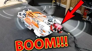 BOOM! $120 LEGO Chinook Helicopter VS 95,000RPM - Blades Fly Off Lego Everywhere EPiC Failure