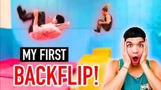 SUPER Trampoline Park Obstacle Course Challenge!! **How To FLIP!**