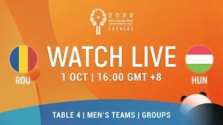 LIVE! | T4 | ROU vs HUN | MT Groups | 2022 World Team Championships Finals Chengdu