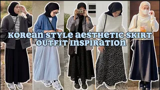 korean style aesthetic skirt outfit inspiration | link has descriptionᵕ̈♡☁︎⋆｡˚