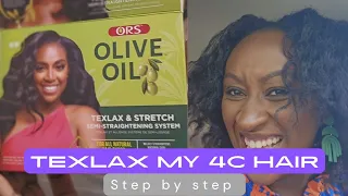 Texturizing my 4C hair with ORS Olive Oil Tex-lax System