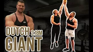 TRAINING WITH THE DUTCH FITNESS GIANT | 2'18 tall & 342 lbs