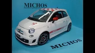 1/18 Fiat 500 Abarth '2008' White/Red / Bburago [11028] Diecast Model