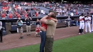 Watch Military Dad Surprise Daughter After Singing National Anthem at MLB Game