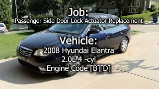 2008 Hyundai Elantra Door Lock Actuator Replacement - Passenger Door Won't Lock Fix