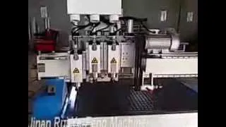 3 heads Pneumatic ATC cnc router with side milling head