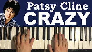 Patsy Cline - Crazy (Piano Tutorial Lesson)