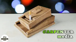 Wooden cigarette box // How to make cigarette dispenser