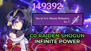C0 Raiden Shogun can reach 100k dmg even at lvl 1 talent | Genshin Impact