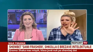 Report Tv- Këngëtarja Julka Gramo ndërpret intervistën, djali i vogël i kërkon ushqim