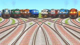 8 TRAIN CROSSING ON MULTI CURVED TRACK RAILROAD | Diesel Train | Train Videos | Tejas Express Train