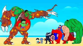 Team HULK, SUPERMAN, SPIDERMAN Rescue Baby HULK From LAVA HULK: Who Is The King Of Super Heroes?