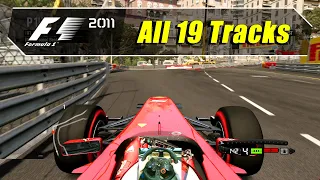 F1 2011 (PS3) - Driving All 19 Tracks - Wheelcam (4K@60)