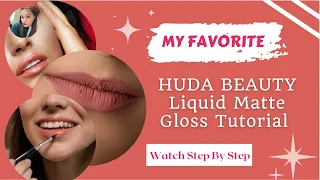 HUDA BEAUTY Liquid Matte NUDE Lipstick Tutorial || #Nilofar Beautician 2365 #lipstick  #hudabeauty