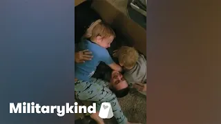 Marine hides in box to surprise little brothers | Militarykind