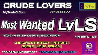 CRUDE INTRADAY | SHORT & LONG TERMS | MOST WANTED LVL IN TAMIL | INVITE & SHARE MORE | LR.