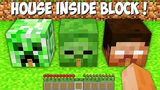 I found HOUSE INSIDE BLOCK of CREEPER ZOMBIE AND HEROBRINE ! WHICH SECRET HOUSE BETTER ! NEW MOBS !