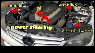 Mercedes Benz Fluid Locations 2009 to 2014 c300. How to check fluids