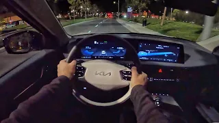 2022 Kia EV6 Wind AWD POV Night Drive (3D Audio)(ASMR)