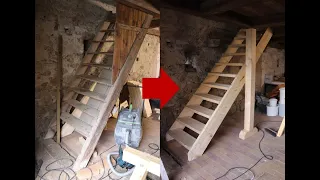 Mal fix eine Treppe in die Scheune gebaut