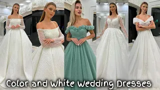 color and White Wedding Dresses 2024 plus tips on wedding planning