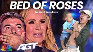 Golden Buzzer : Filipino makes the judges cry when Strange Baby sings along to the Bed Of Roses song