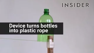 Device turns bottles into plastic rope