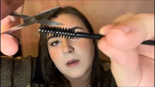 ASMR doing your brows ✨ semi-rp | personal attention, soft whisper, spoolie nibbling, mouth sounds