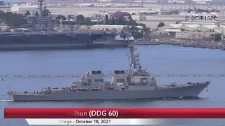 USS Paul Hamilton (DDG 60) Outbound - October 18, 2021 - San Diego