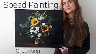 Flower Oil Painting Time Lapse Art Video Vlog 01 aos art