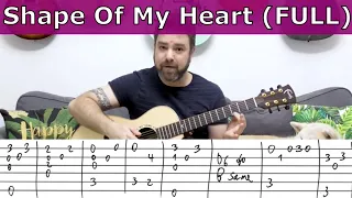 Fingerstyle Tutorial: Shape of My Heart (FULL ARRANGEMENT) | Guitar Lesson w/ TAB