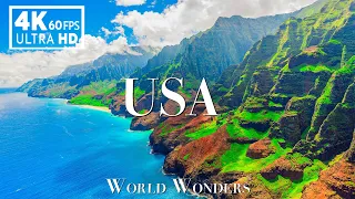 FLYING OVER THE USA (4K UHD) - Amazing Beautiful Scenery With Calming Music - 4K Video Ultra HD