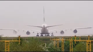 Airbus A380 vs Boeing 747 JET BLAST from massive engines