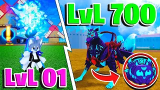 UPEI DO 1 AO 700 NO BLOX FRUIT SENDO KITSUNE - ROBLOX O FILME