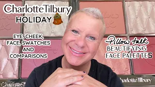 CHARLOTTE TILBURY HOLIDAY PILLOW TALK BEAUTIFYING FACE PALETTES/SWATCHES/DEMO #charlottetilbury