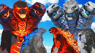 EVOLUTION of GODZILLA FIRE vs GODZILLA ICE - Monster Battle