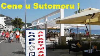 Montenegro, Sutomore - detailed display of food and drink prices on the main promenade!