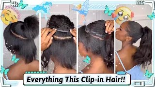 💛Trendy Hair MUST HAVE! Clip-in Extensions/Weft For Ponytail | Protective Styles Ft.#ELFINHAIR