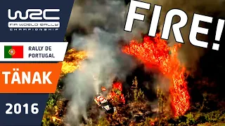 WRC -  Ott Tänak CRASH and FIRE + Hayden Paddon CRASH and FIRE ! Rally Portugal 2016