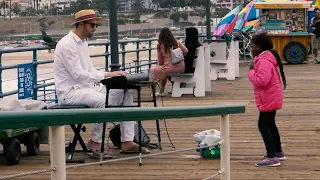 Girl dances to Piano on Santa Monica Pier