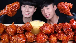 뱀파이어 치킨 먹방ASMR MUKBANG With Chiyoon ASMR 치윤 SPICY CHICKEN & FRIED CHICKEN 辛いチキン 甘いチキン eating sounds