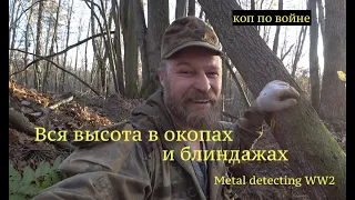 Вся высота в окопах и блиндажах. Коп по войне. Metal detecting WW 2.