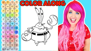 Color Mr. Krabs from SpongeBob Along With Me | COLOR ALONG WITH KIMMI