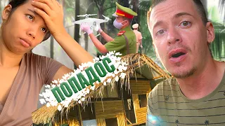 Got caught for a drone on the border of Vietnam and China. We moved to a bamboo house. Episode 11