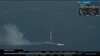 Space X CRS-8 Dragon Stage 1 Landing.(Official Recorded)