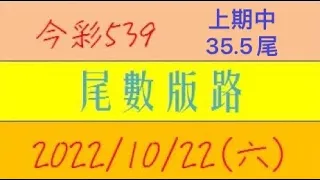 今彩539 『尾數版路』上期中35.5尾【2022年10月22日(六)】肉包先生