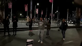 Melbourne Busker Frankie Lee sang an Popular Indian song,Jimmy Jimmy Jimmy ,aaja aaja aaja