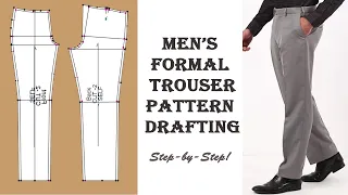 HOW TO MAKE MAN'S FORMAL TROUSER -PANT CUTTING- |PANT PATTERN DRAFTING|
